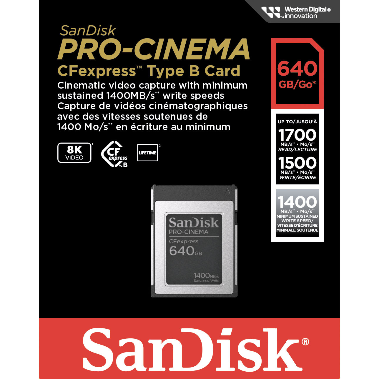 SANDISK PRO-CINEMA CFexpress 640GB 1700MB/s 1500MB/s