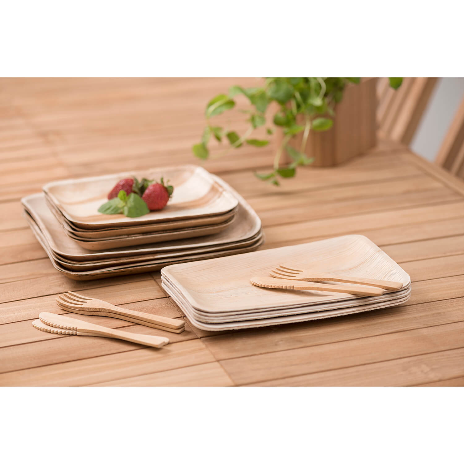 MAKU Palm Leaf Plate 25x25 cm 10Pcs