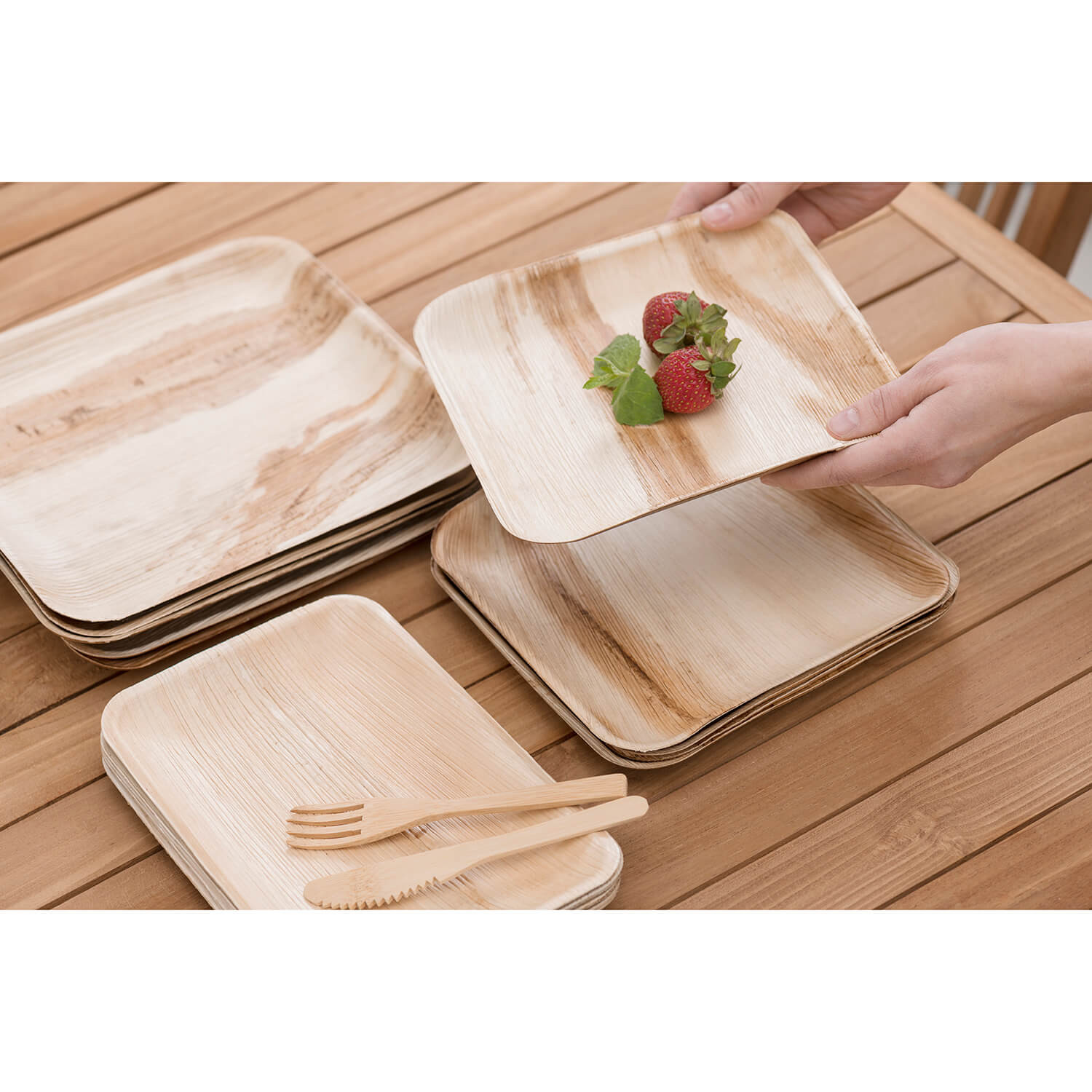 MAKU Palm Leaf Plate 25x25 cm 10Pcs