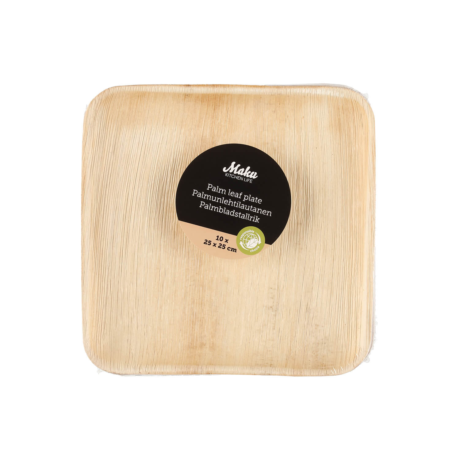 MAKU Palm Leaf Plate 25x25 cm 10Pcs