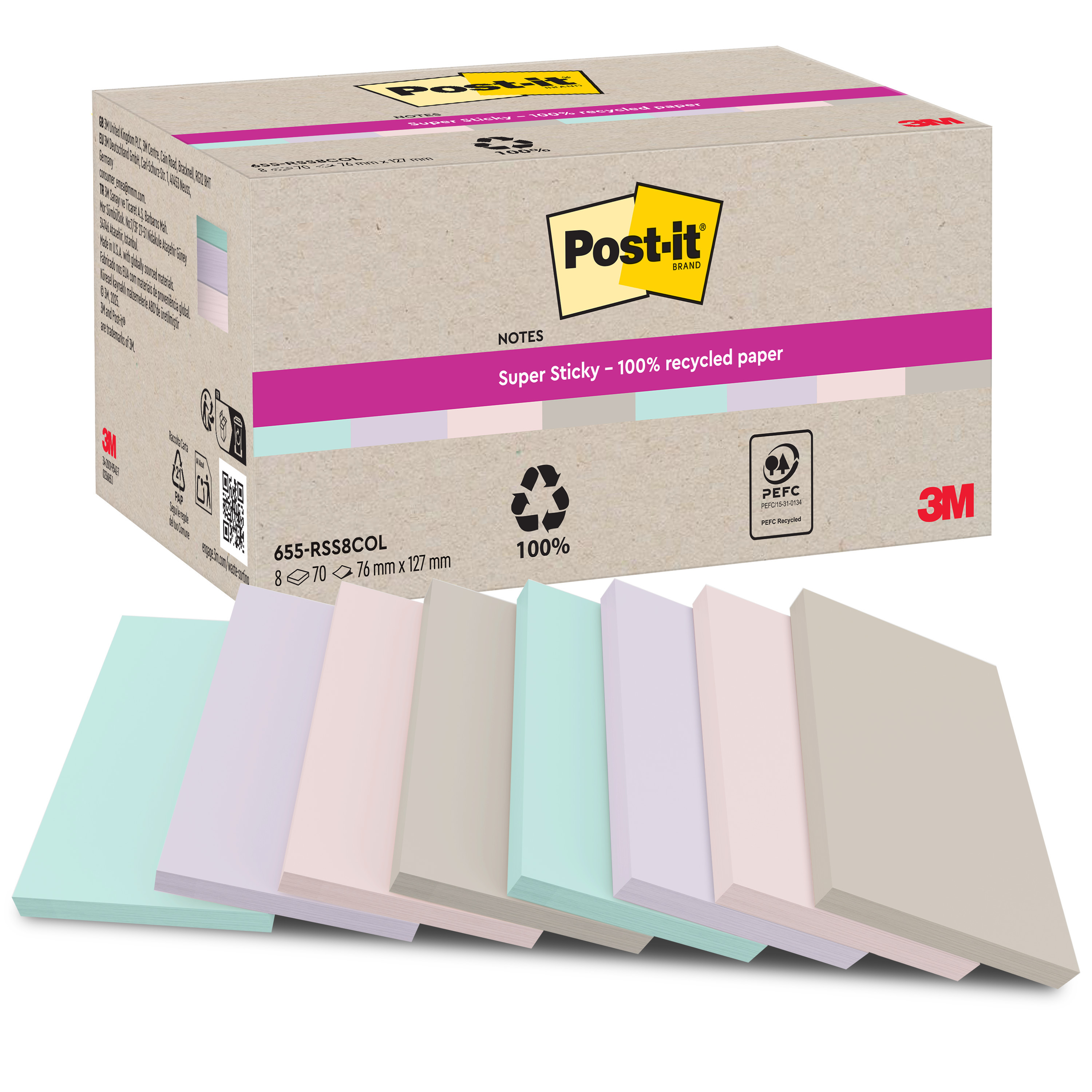 BildePost-it SS Recycled Mix colors 127x76 70sh (8)