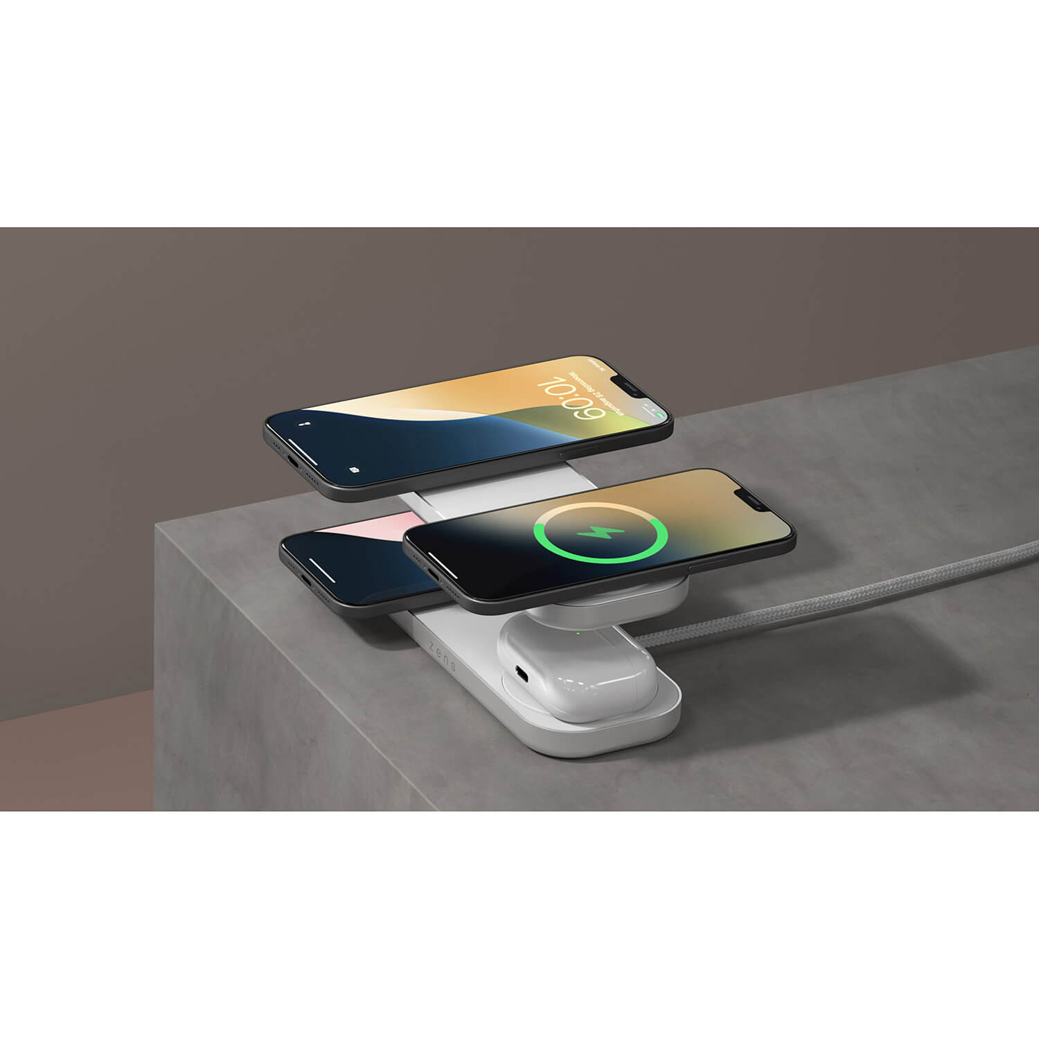 ZENS Wireless Charger Quattro Pro 4 Qi2 White