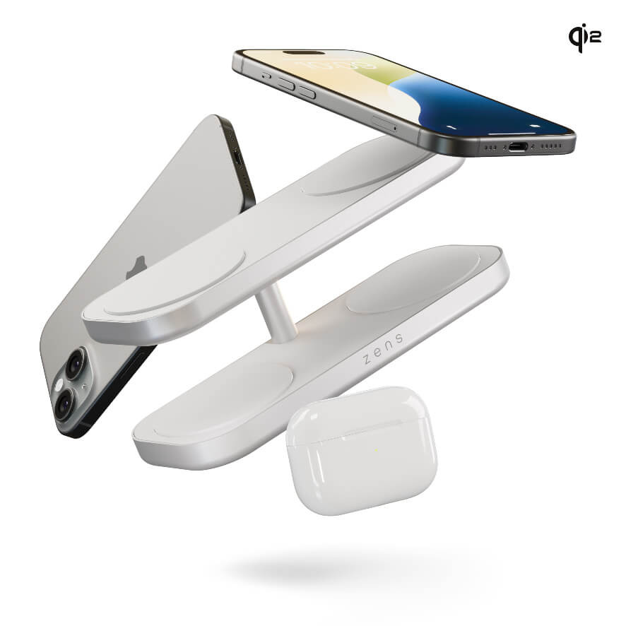 ZENS Wireless Charger Quattro Pro 4 Qi2 White
