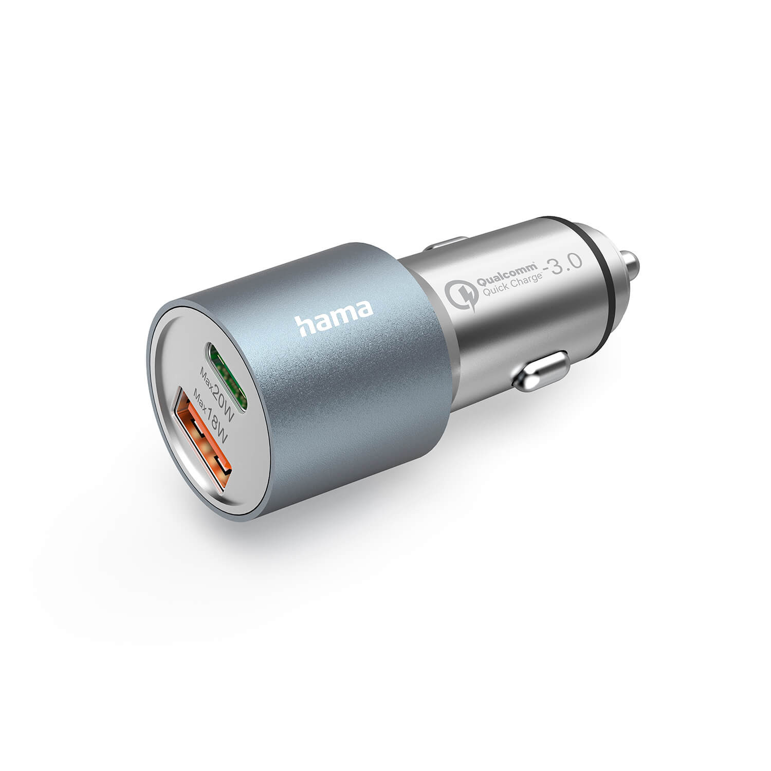 HAMA Car Charger USB-C USB-A PD 38W Metal