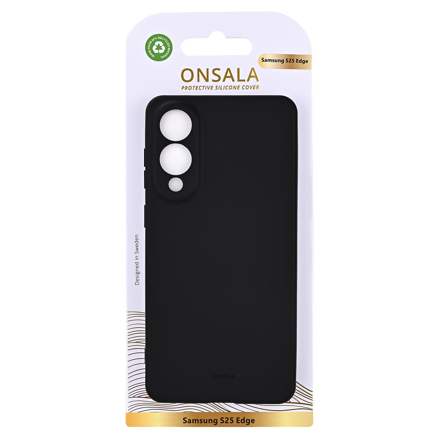 ONSALA Back Silicone Touch Recycled Samsung Galaxy S25 Edge Black