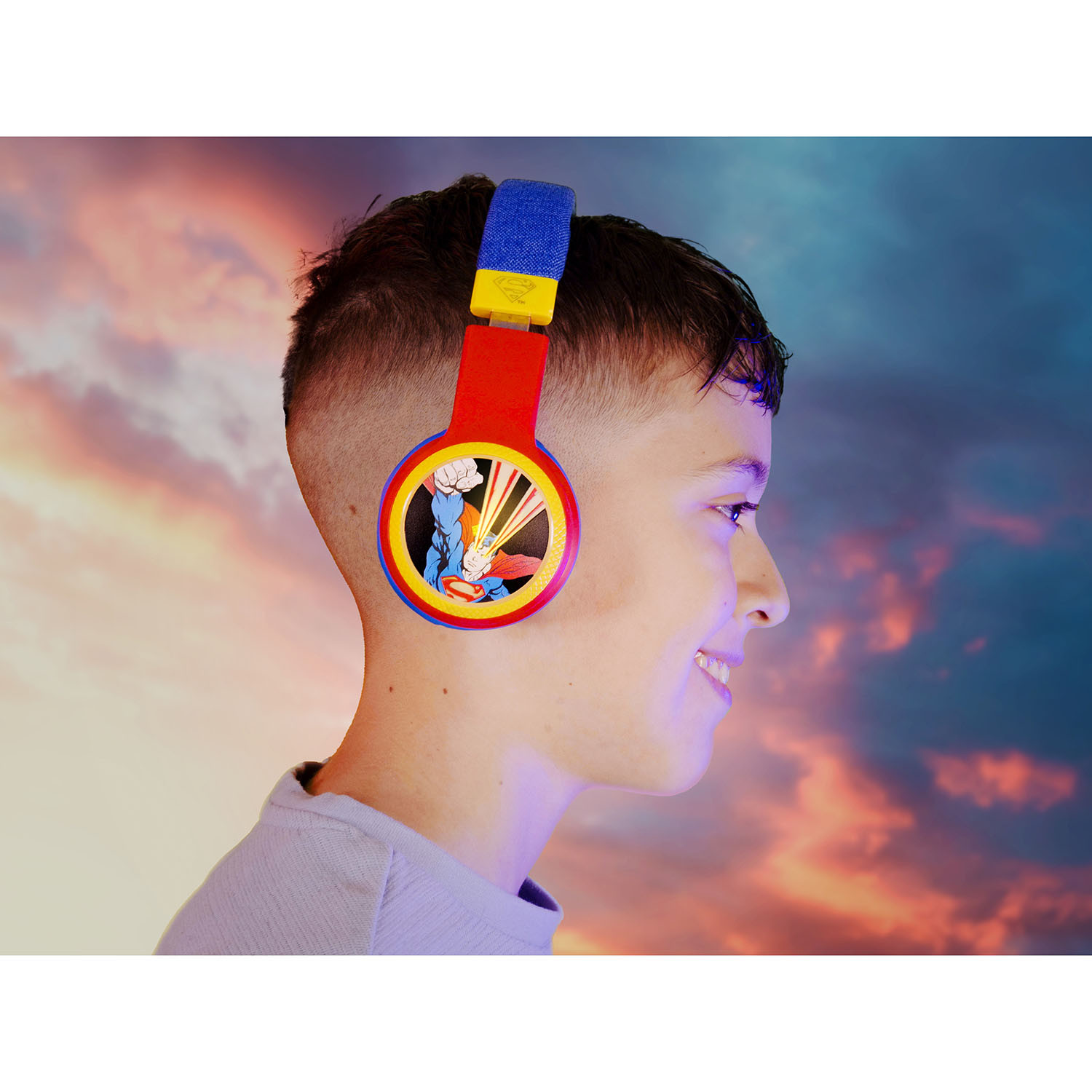 SUPERMAN Headphone Wireless LED On-Ear