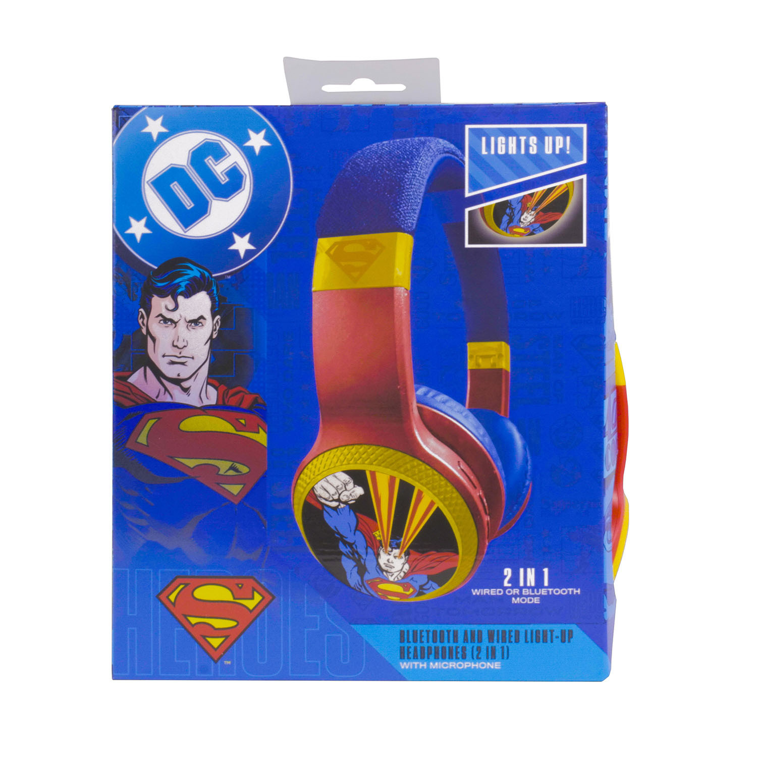 SUPERMAN Headphone Wireless LED On-Ear