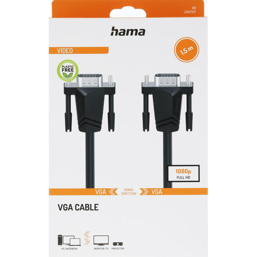 HAMA Cable VGA Full HD Black 1.50m