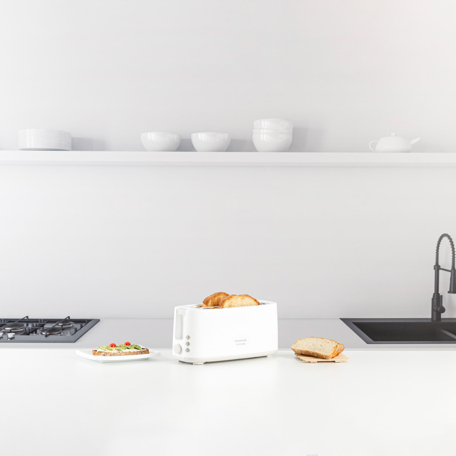 TAURUS Toaster Long Slot Toastissimo White