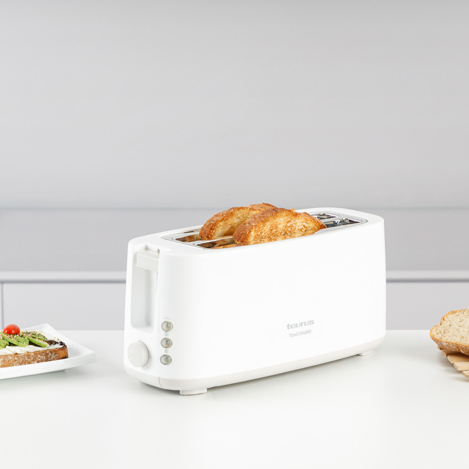 TAURUS Toaster Long Slot Toastissimo White
