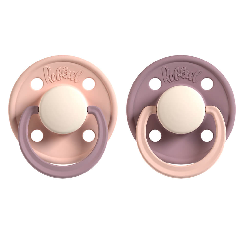 REBAEL Pacifier 2-Pack Size 1 Tornado Pearly Rhino-Misty Pearly Poodle
