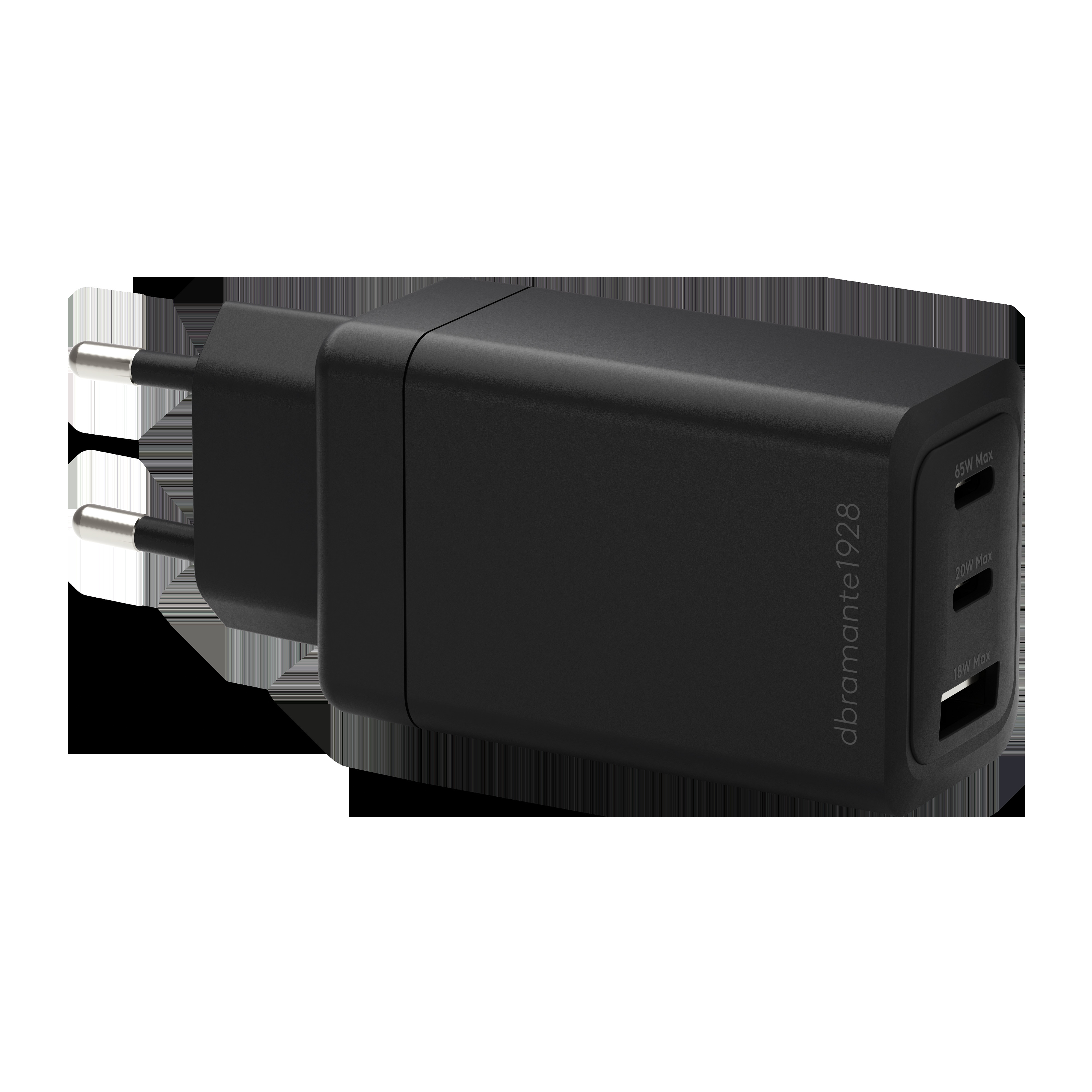 DBRAMANTE re-charge IT Charger 2xUSB-C 65W + 1xUSB-A Black