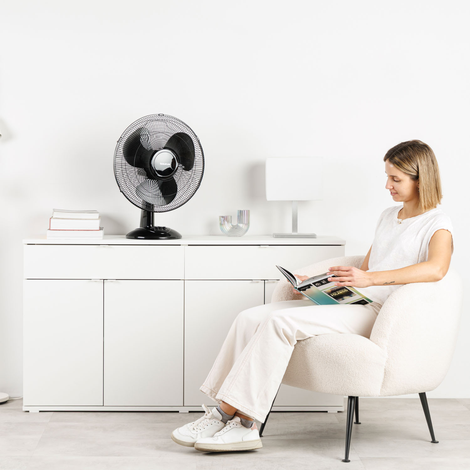 TAURUS Desk Fan 40cm Greco 16 Elegance Black