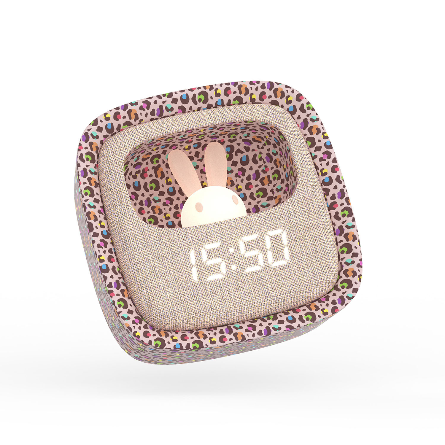 MOB Alarm Clock with Light Billy Clock Rainbow Leopard