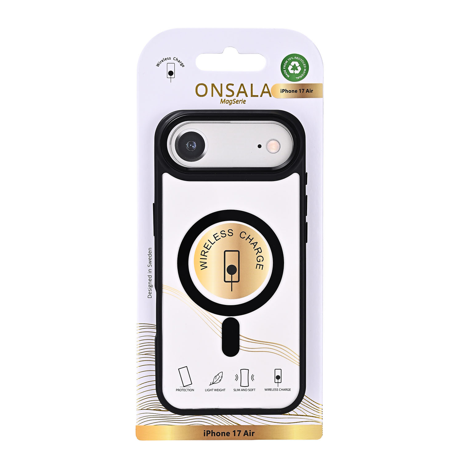 ONSALA Back Bumper Clear Case MagSerie iPhone 17 Air Clear Case Black