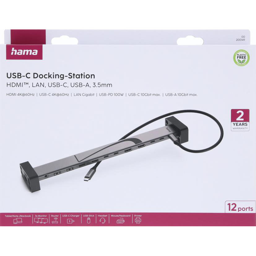 HAMA USB-C Docking Station 12 Ports