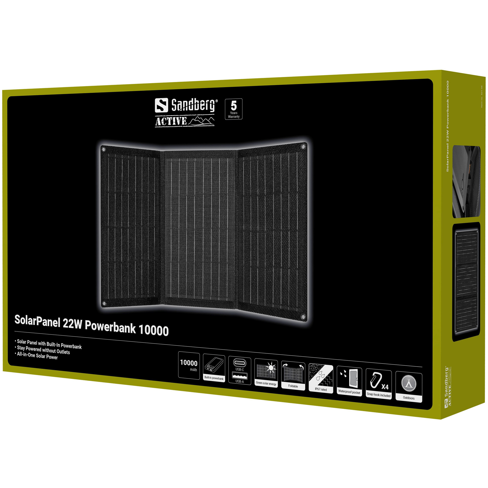 SANDBERG SolarPanel 22W Powerbank 10000