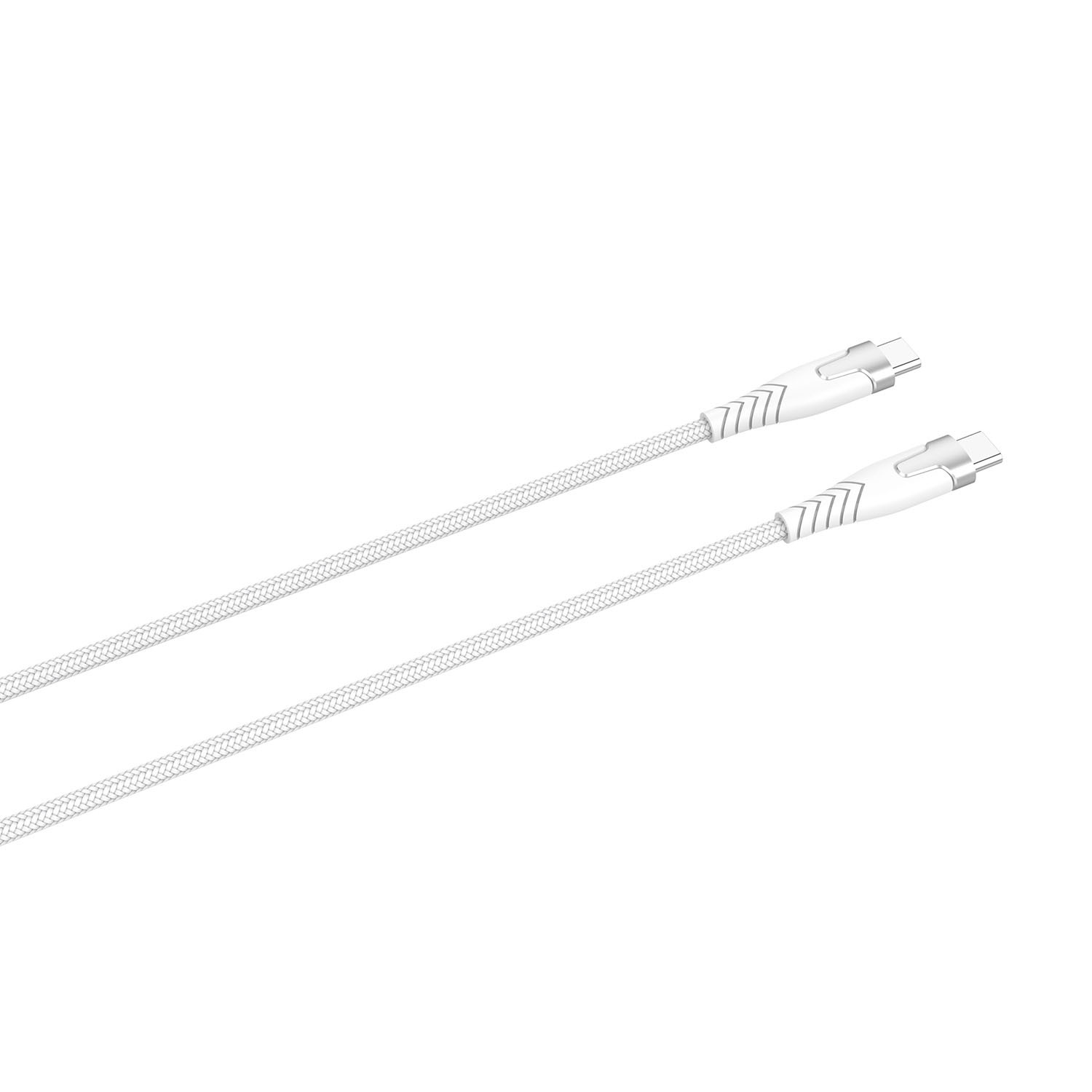 GEAR Kevlar cable PRO USB-C to USB-C 2.0 1.5m Kevlar cable with Metalhousing White