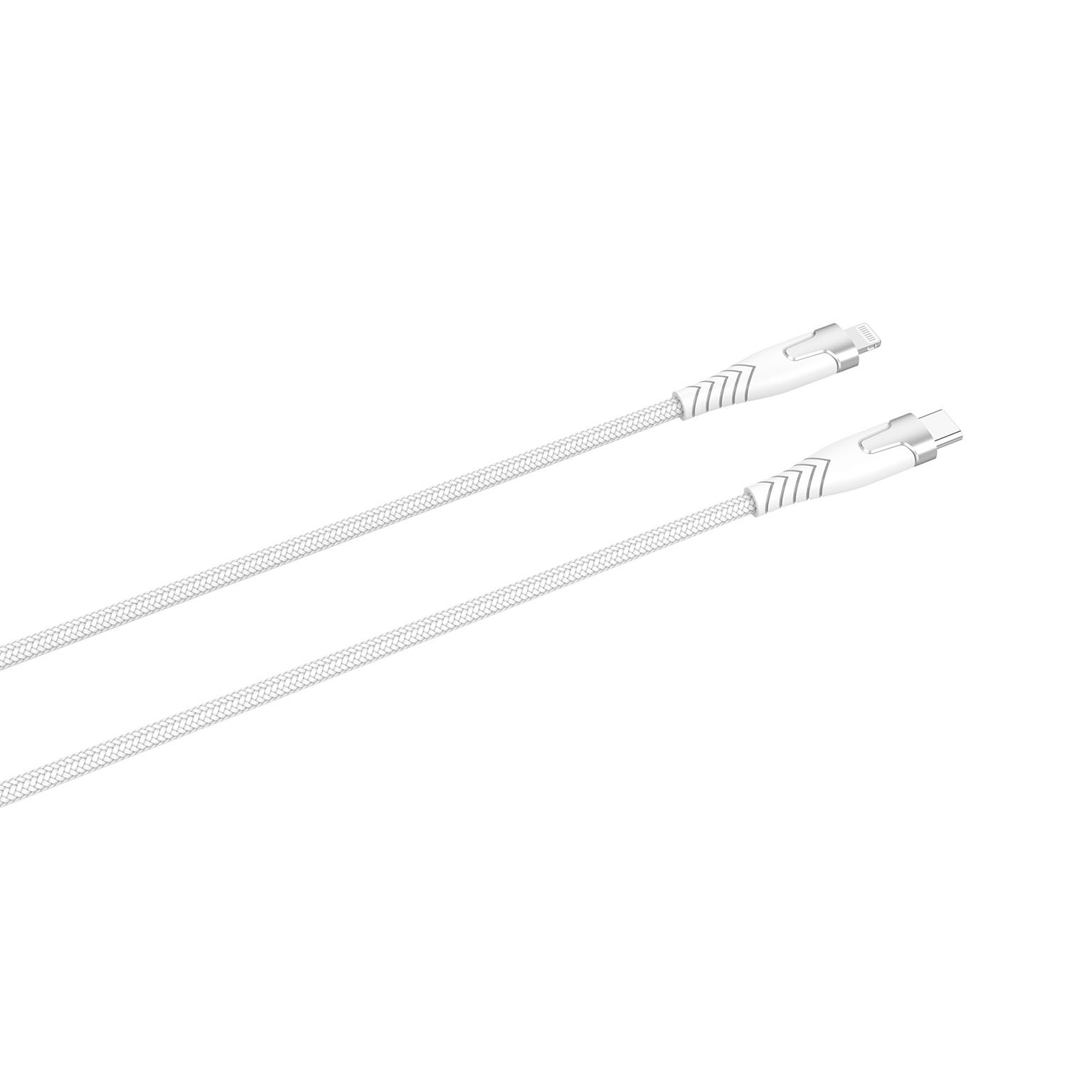 GEAR Kevlar cable PRO USB-C to Lightning 1.5m Kevlar cable with Metalhousing White