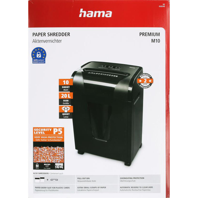 HAMA Paper Shredder Premium M10