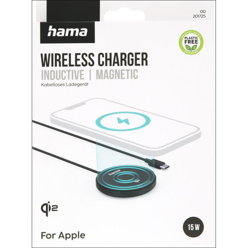 HAMA Wireless Qi2 Charging Fast Charging 15W Black