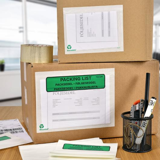 Pakkseddelpose Papir C5 Trykk (1000 stk)