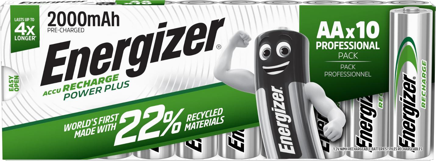 BildeBatteri Energizer Recharge Aa/Nh15 (10 stk)
