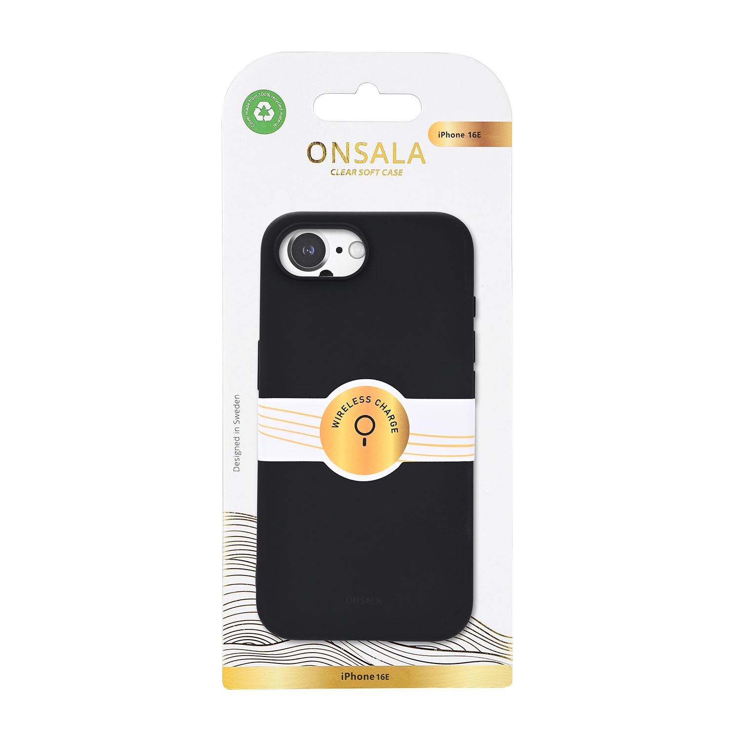 ONSALA Back Silicone Touch Recycled iPhone 16e/17e Black
