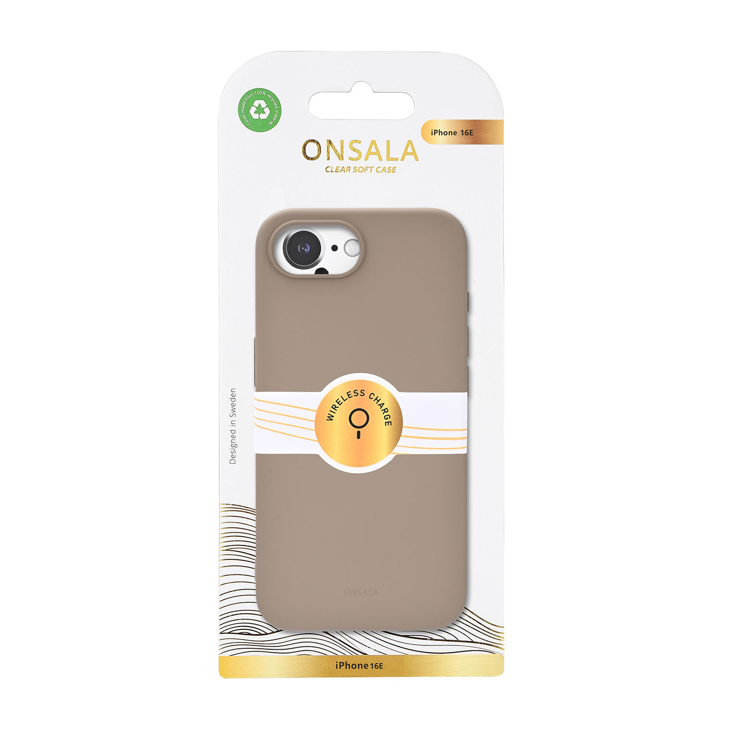 ONSALA Back Silicone Touch Recycled iPhone 16e/17e Summer Sand