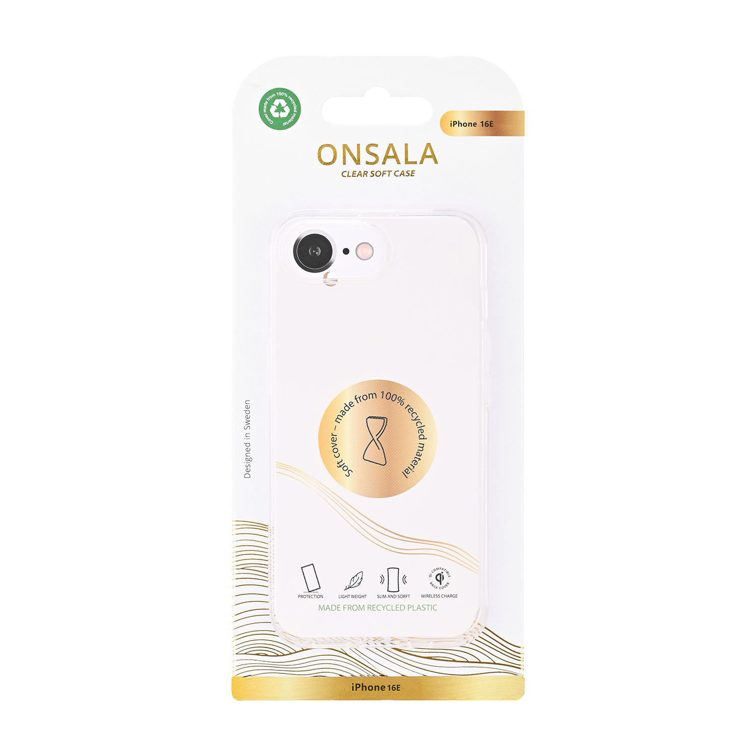 ONSALA Back Recycled Clear Case TPU iPhone 16e/17e Clear