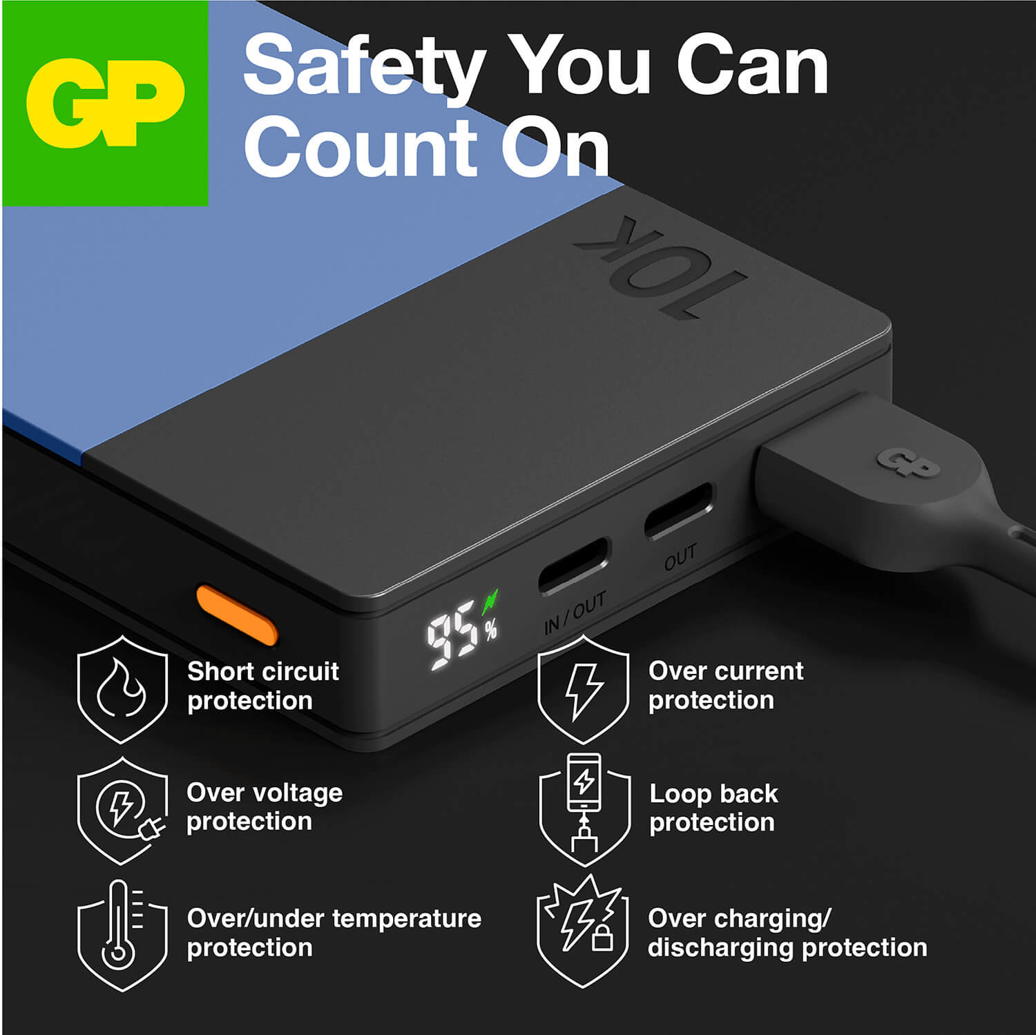 GP Powerbank M2+ 10000mAh Blue