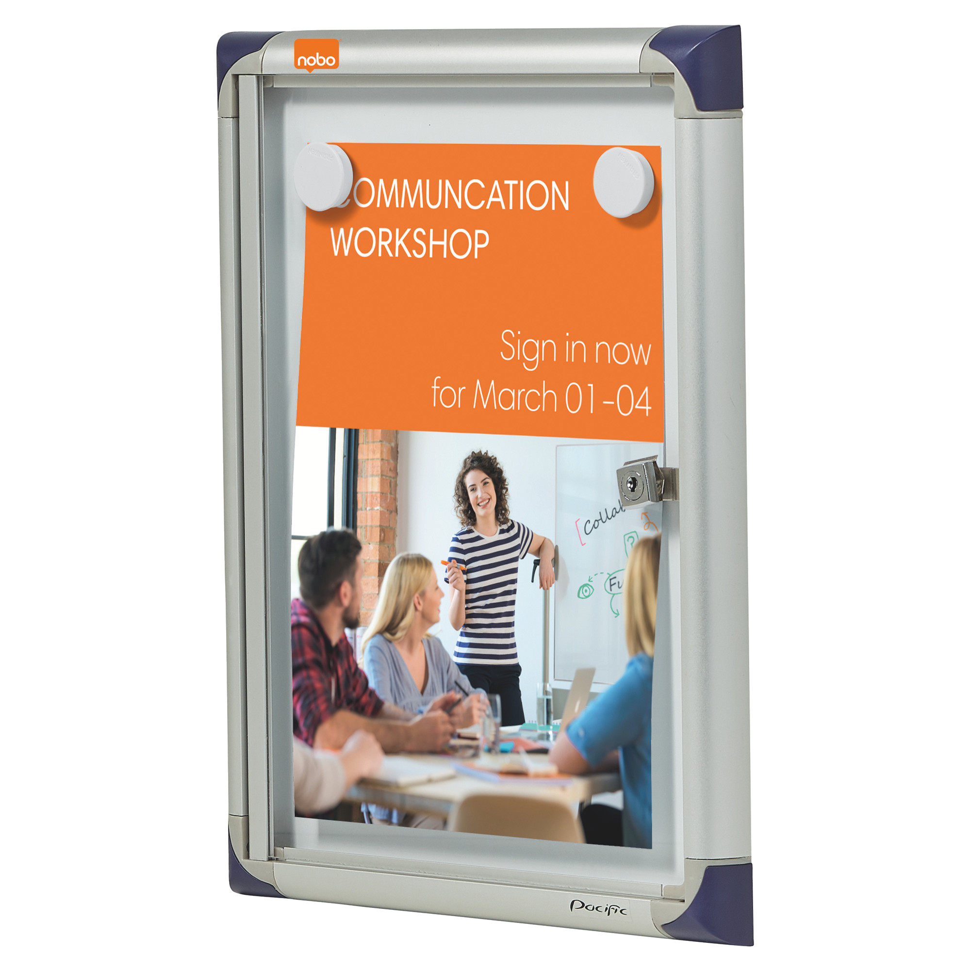 Lsbar oppslagstavle ekst tynn Nobo 1xA4