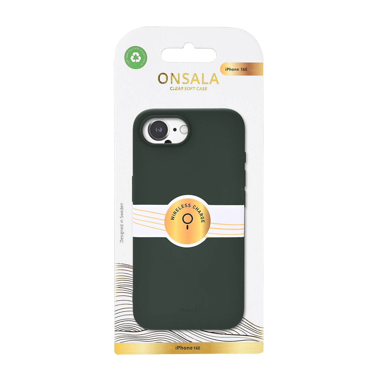 ONSALA Back Silicone Touch Recycled iPhone 16e/17e Olive Green