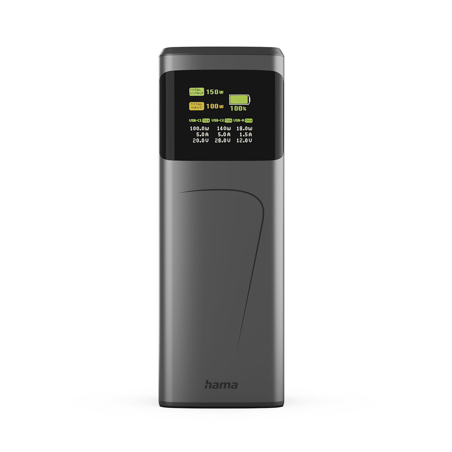 HAMA Power Pack 150W Fast Charge 24000mAh 2xUSB-C 1xUSB-A Black