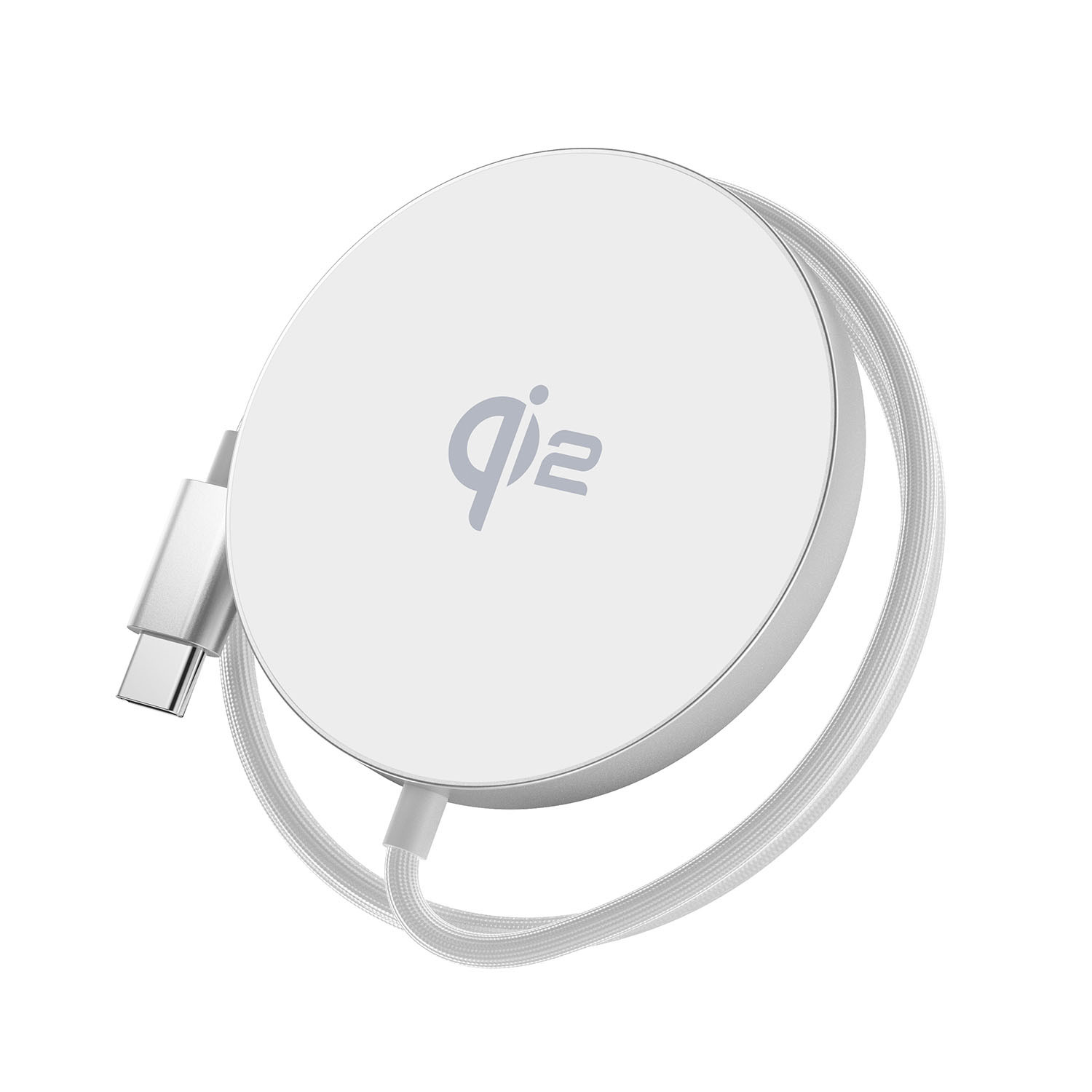 GEAR Wireless Qi2 Charger Fast Charging 15W Silver/Aluminum