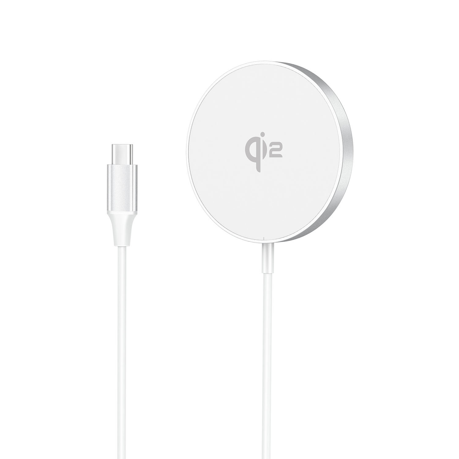GEAR Wireless Qi2 Charger Fast Charging 15W Silver/Aluminum