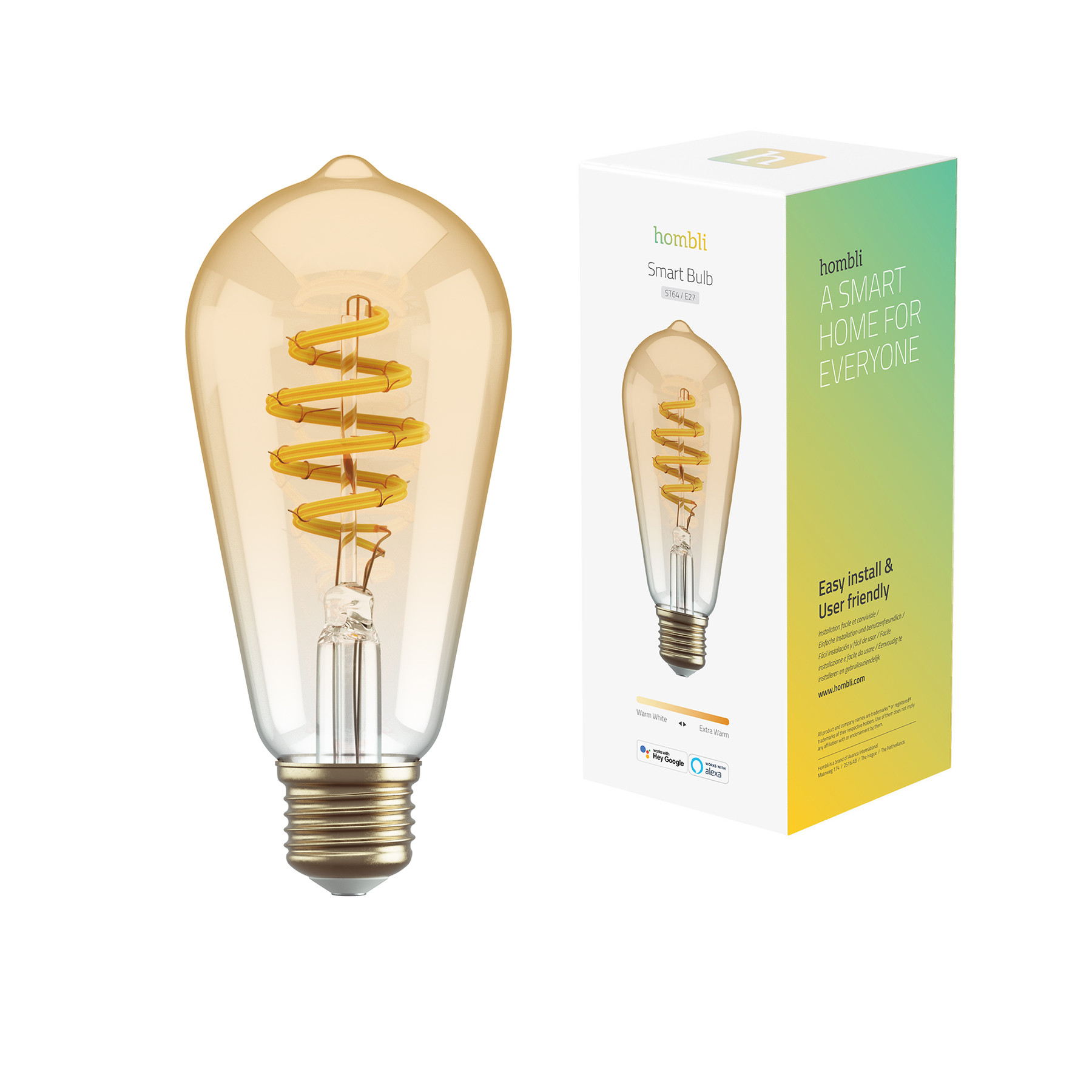 BildeHombli Smart Lyspre ST64 CCT Filament (E27), Amber
