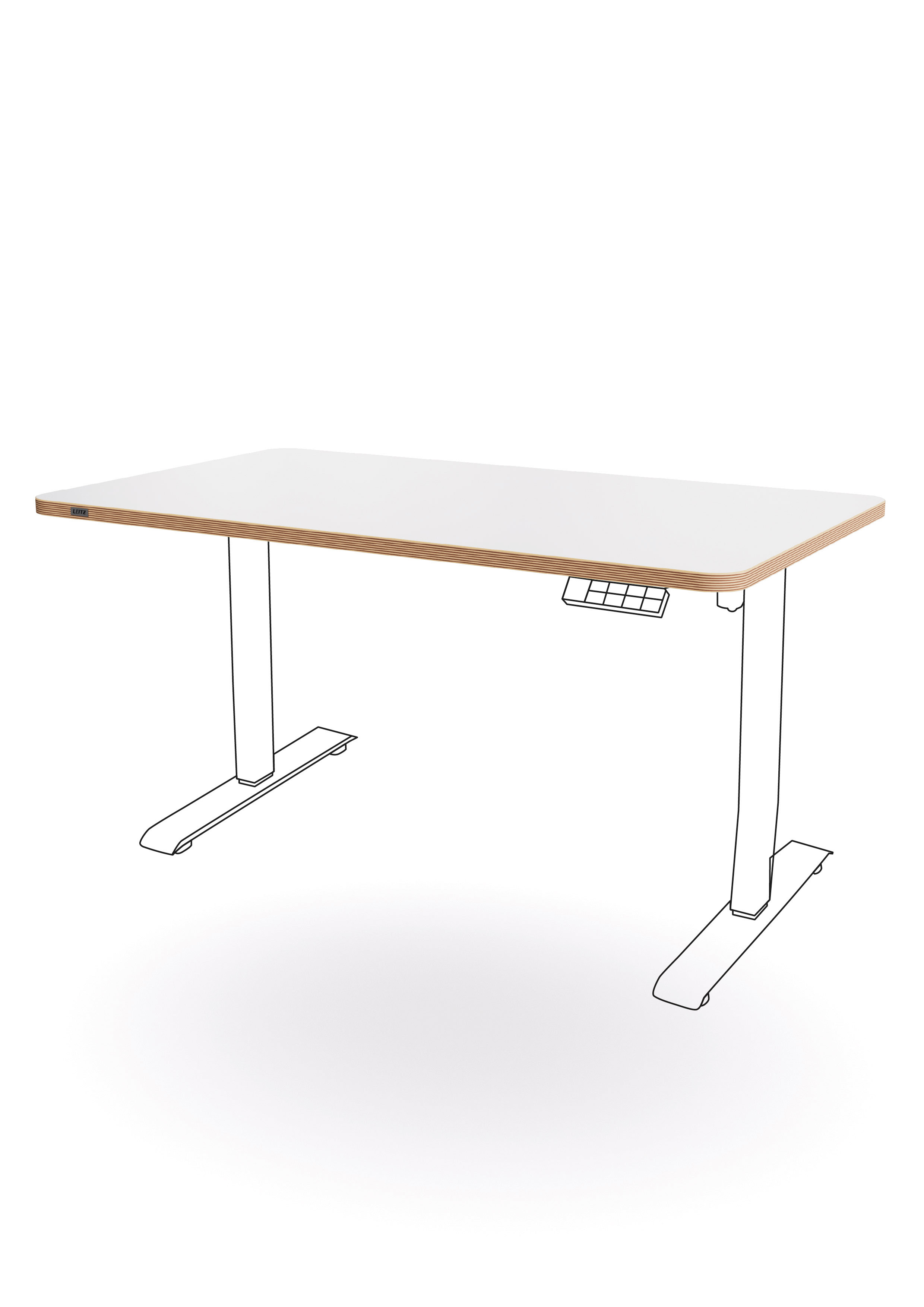 BildeBordplate 120x70cm Leitz Ergo hvitt