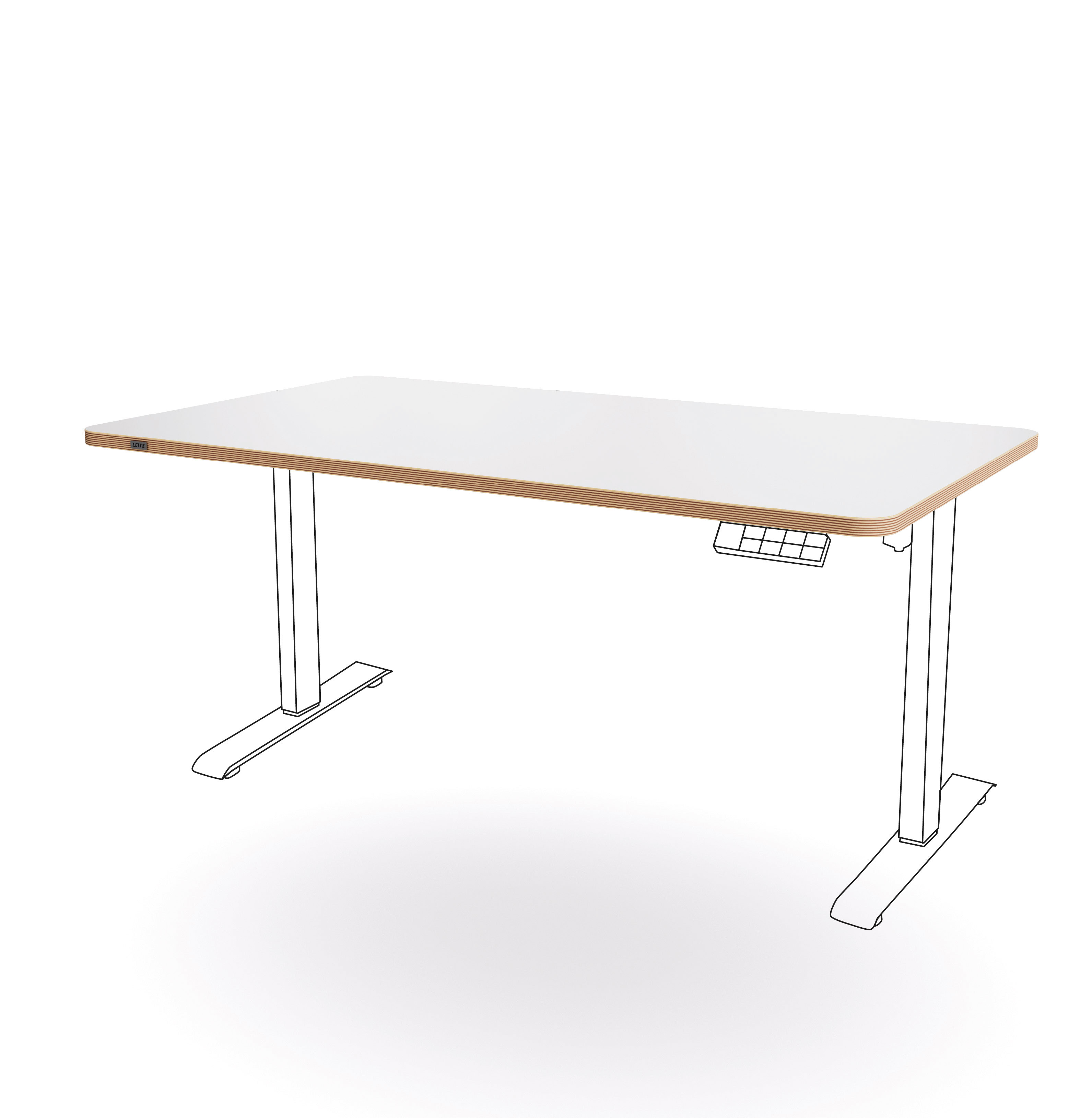 BildeBordplate 140x80cm Leitz Ergo hvitt