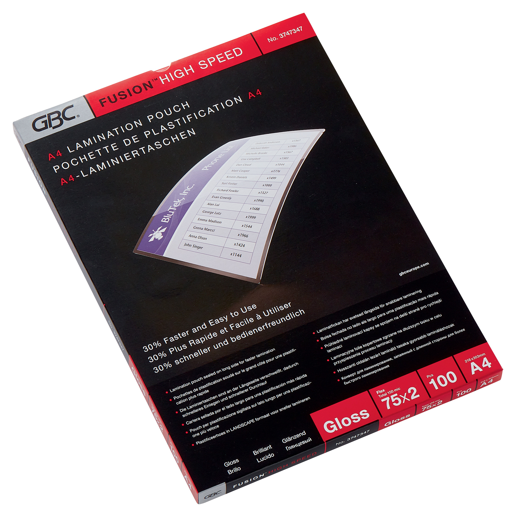 Lamineringsficka GBC A4 HiSp 75mic (100)