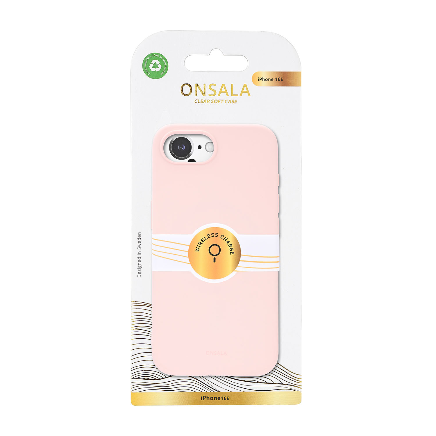 ONSALA Back Silicone Touch Recycled iPhone 16e/17e Chalk Pink