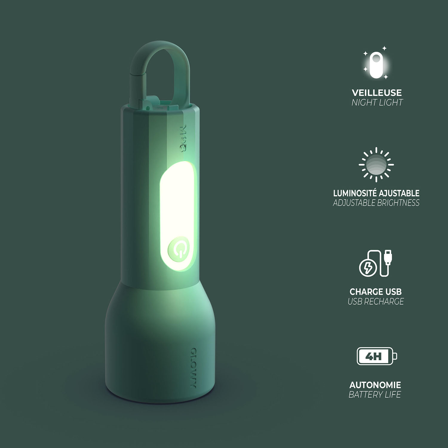 MOB Flashlight Glowy Blue