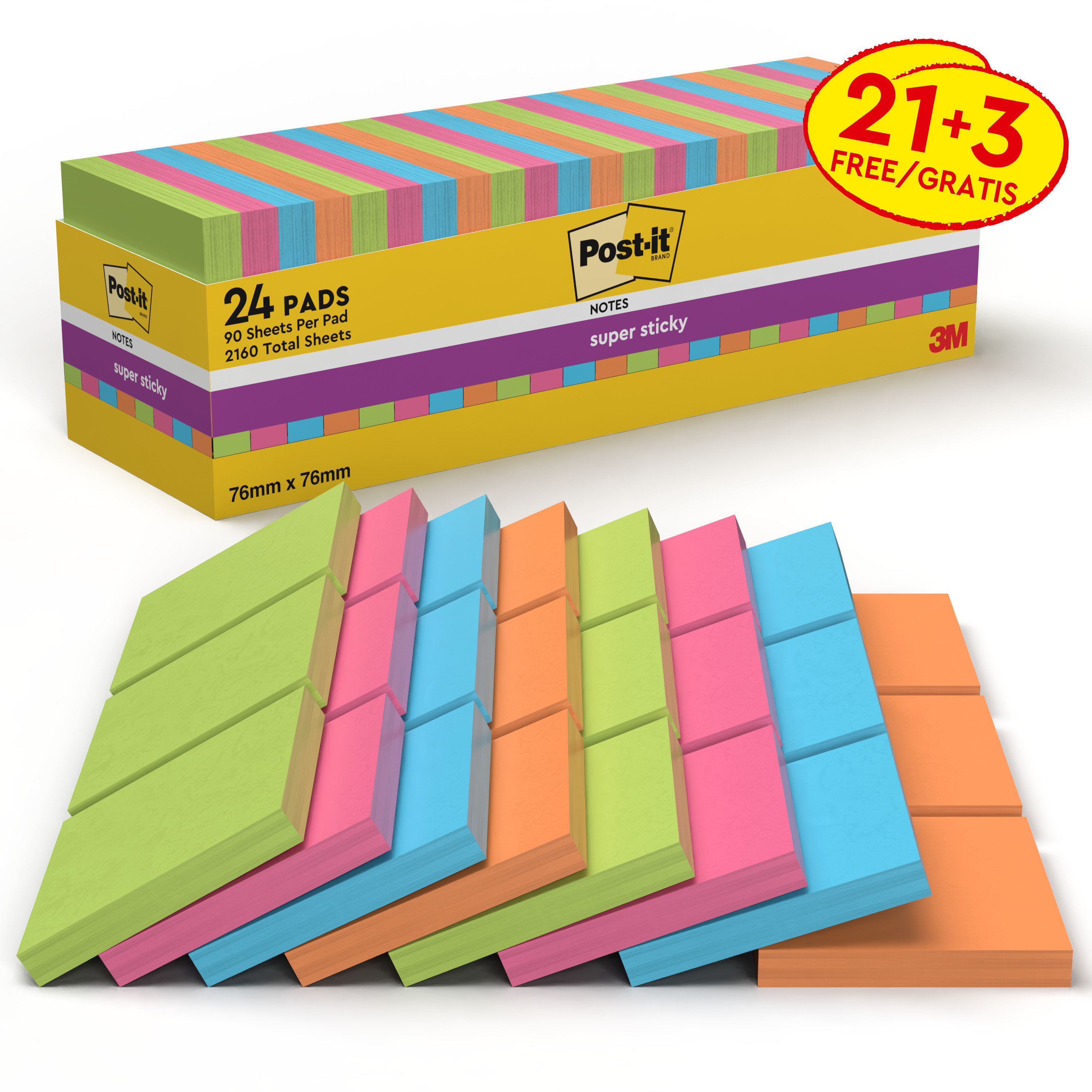 BildePost-it SS-Klistrelapper V-pack ass. farver (24)