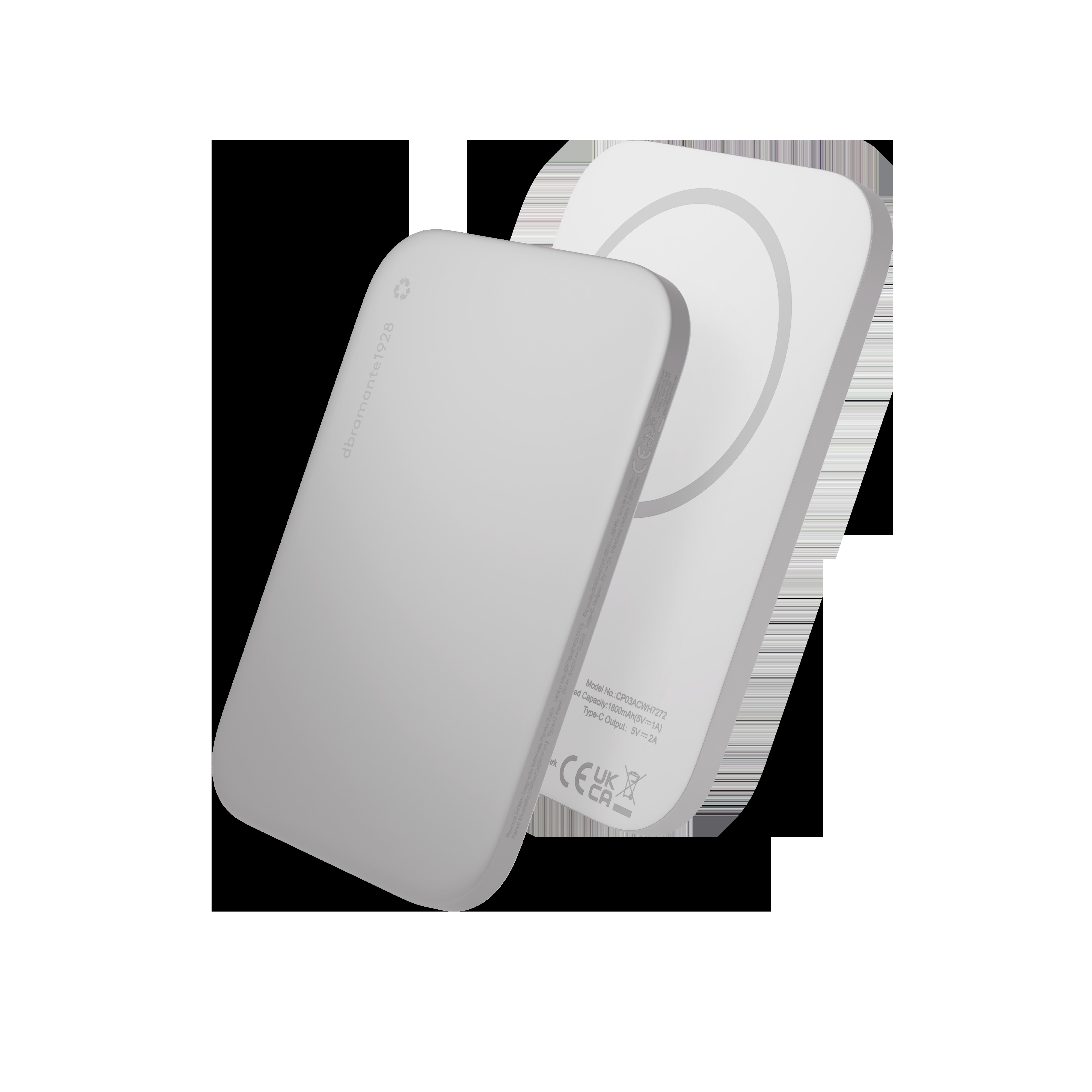 DBRAMANTE re-charge Power Bank 3K WL Ultra Slim Qi1.3 White