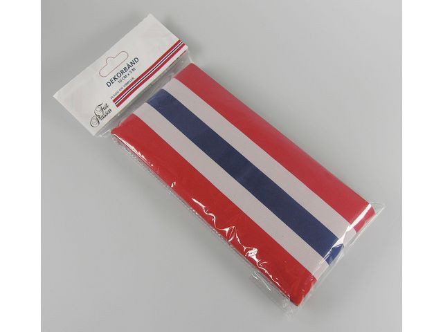 Pyntebånd 10Cmx5M I Rødt/Hvitt/Blått