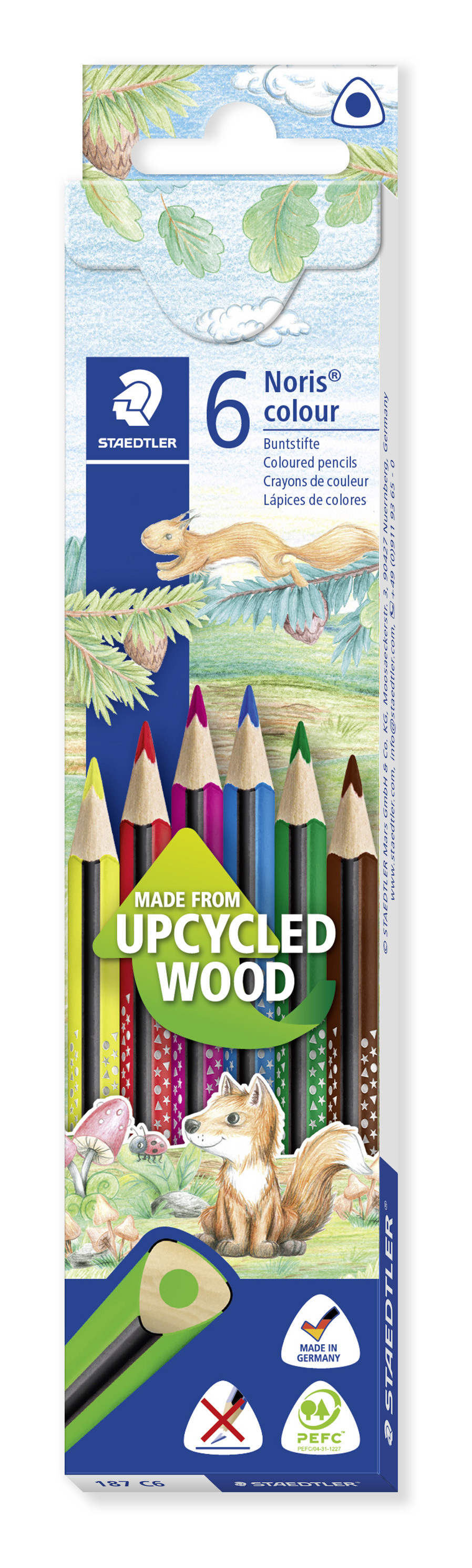 STAEDTLER Fargeblyanter Noris Upcycled Wood trekant ass (6)