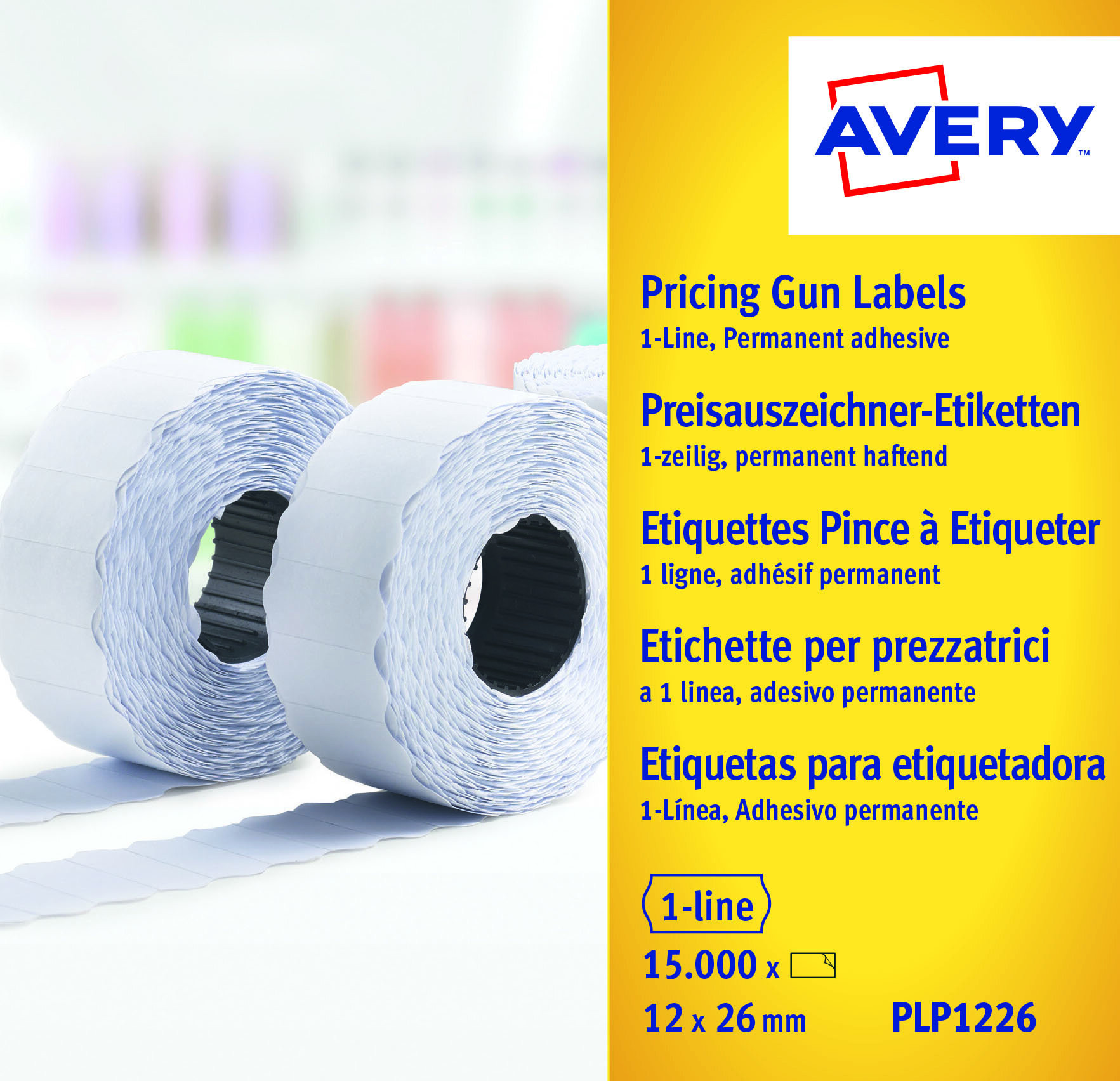 Etiketter til prismerker 26x12 G2 hvit 10 ruller