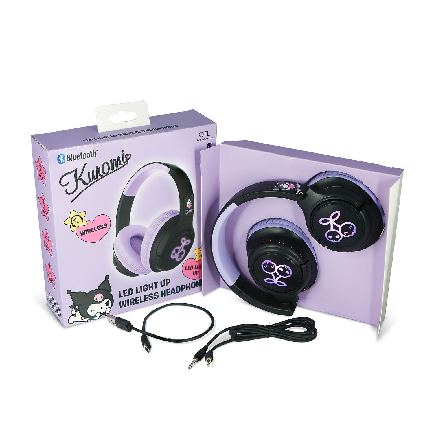 KUROMI Headphone Over-Ear Wireless LED Light Sharing Aux