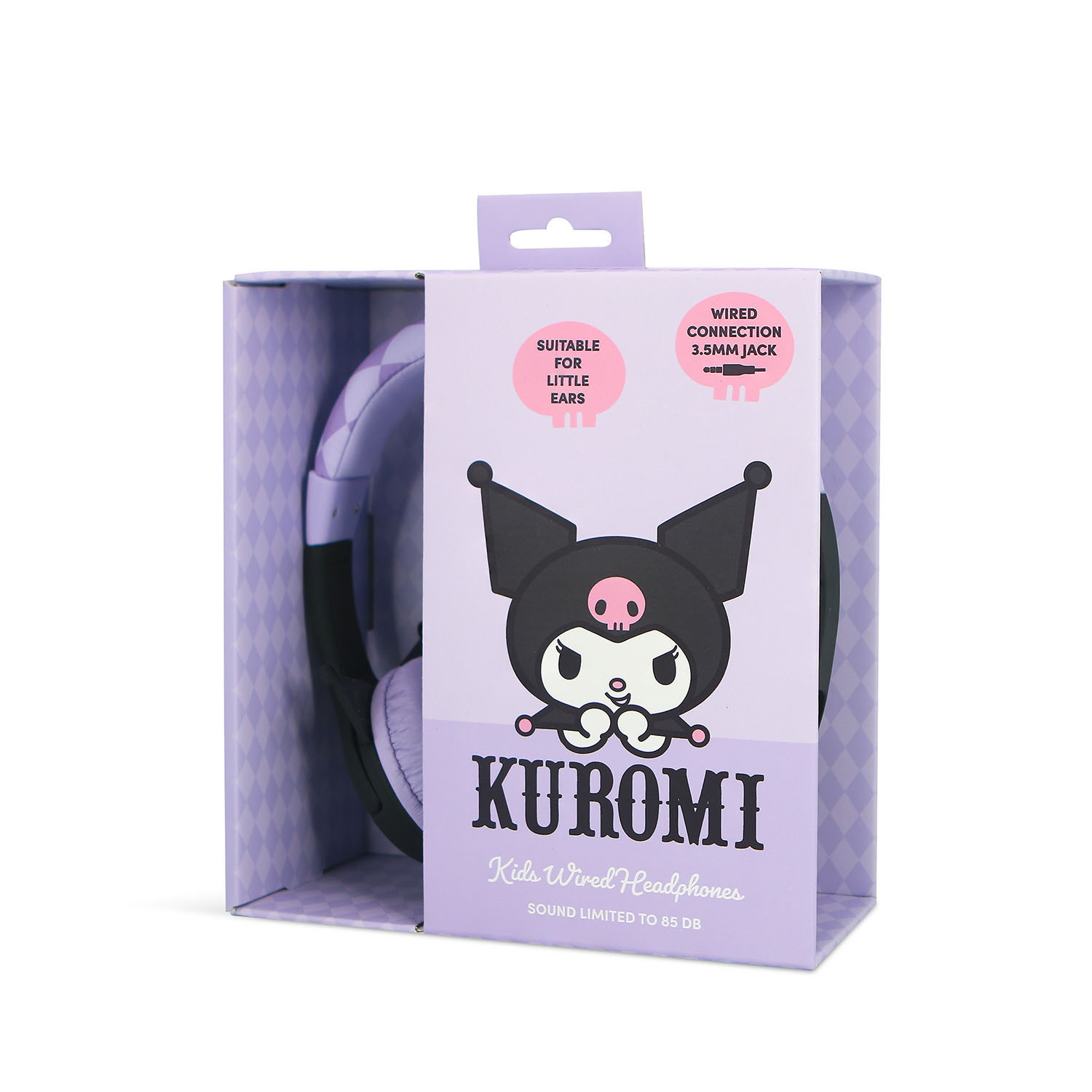 KUROMI Headphone Pink Wired On-Ear 85dB With Ears