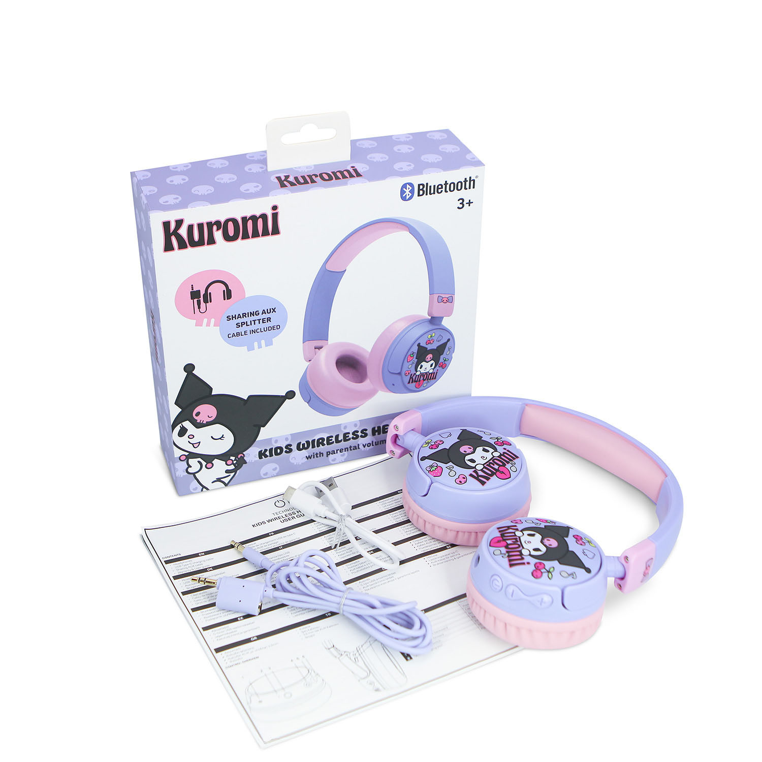 KUROMI Headphone On-Ear Wireless 85dB/95dB Sharing Aux